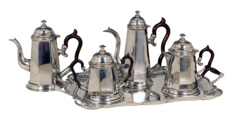 serviço de chá com asa madeira 2385-89