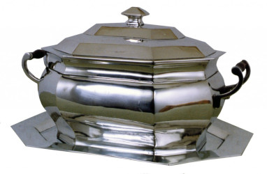 terrina facetada com asa madeira 2280